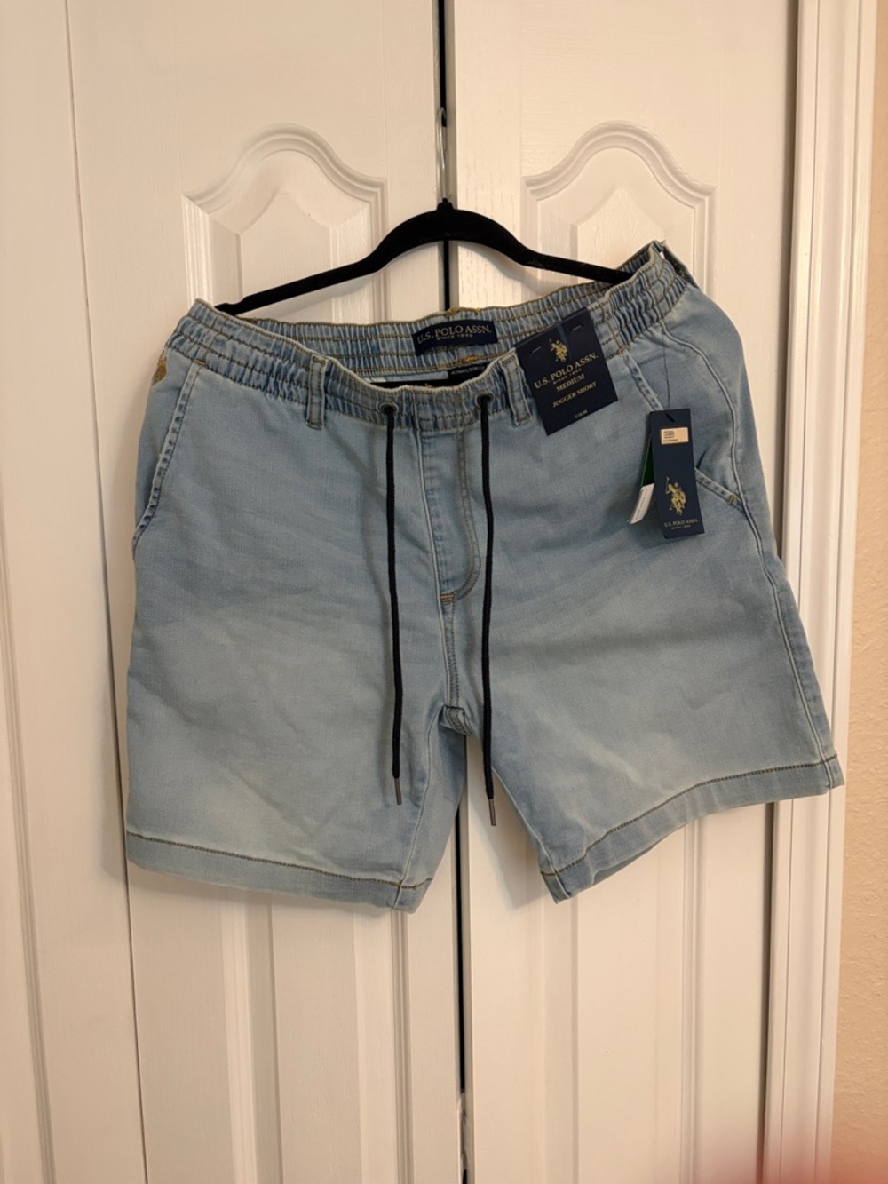 U.S. Polo Assn. Light Blue Men’s Drawstring Jean Shorts